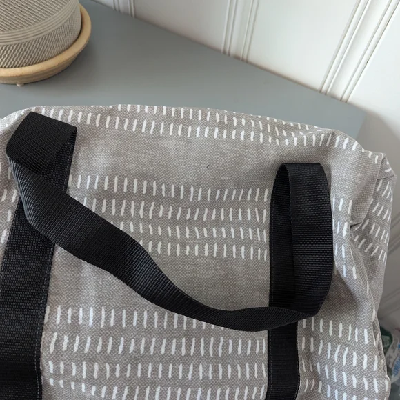 Gray Patterned Canvas Duffle Bag - Picture 14 of 15
